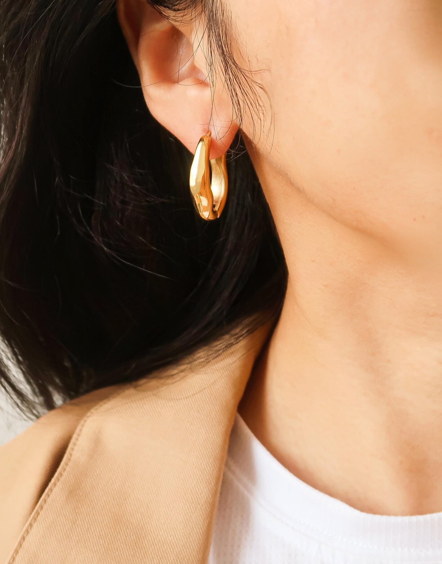 Wave Hoop Earrings